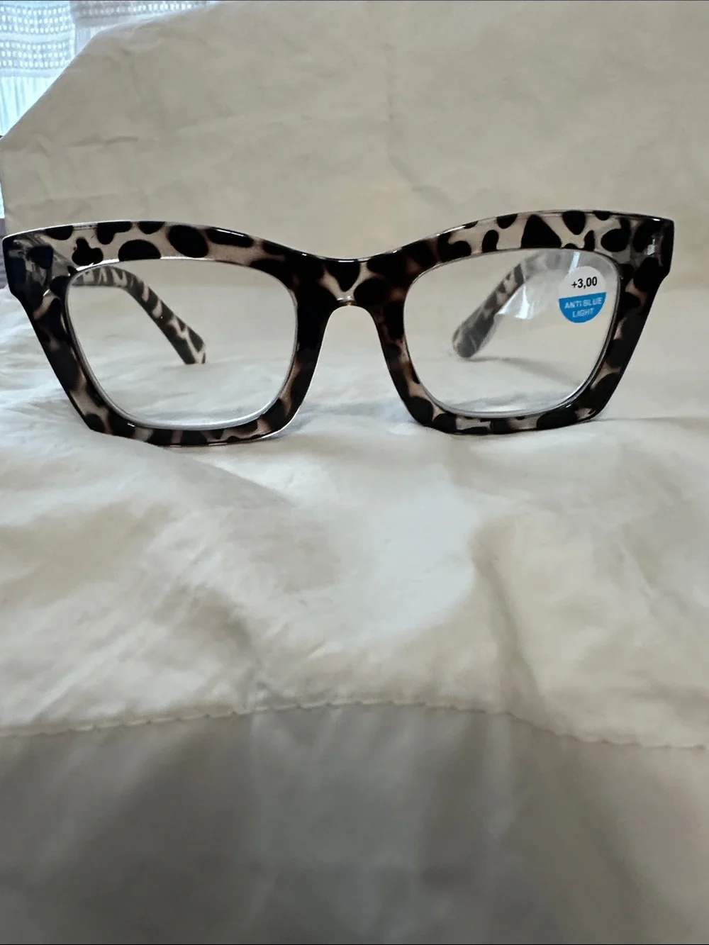 Tortoiseshell Square Reading Glasses - Gray/Black -+3.00 and bluelight blocker